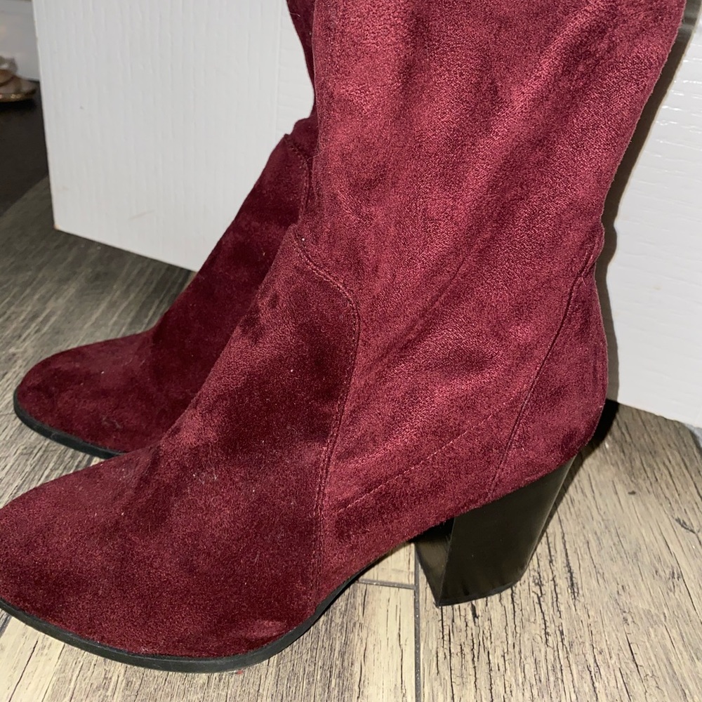 Burgundy ankle boots